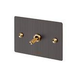 1G Single Toggle Switch - Bronze Brass