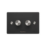 2G Dimmer Black Steel FE