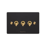 3G Triple Toggle Switch - Black Brass FE