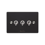 3G Triple Toggle Switch - Black Steel FE