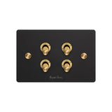 4G Quad Toggle Switch - Black Brass