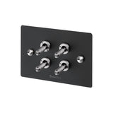 4G Quad Toggle Switch - Black Steel