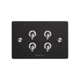 4G Quad Toggle Switch - Black Steel FE