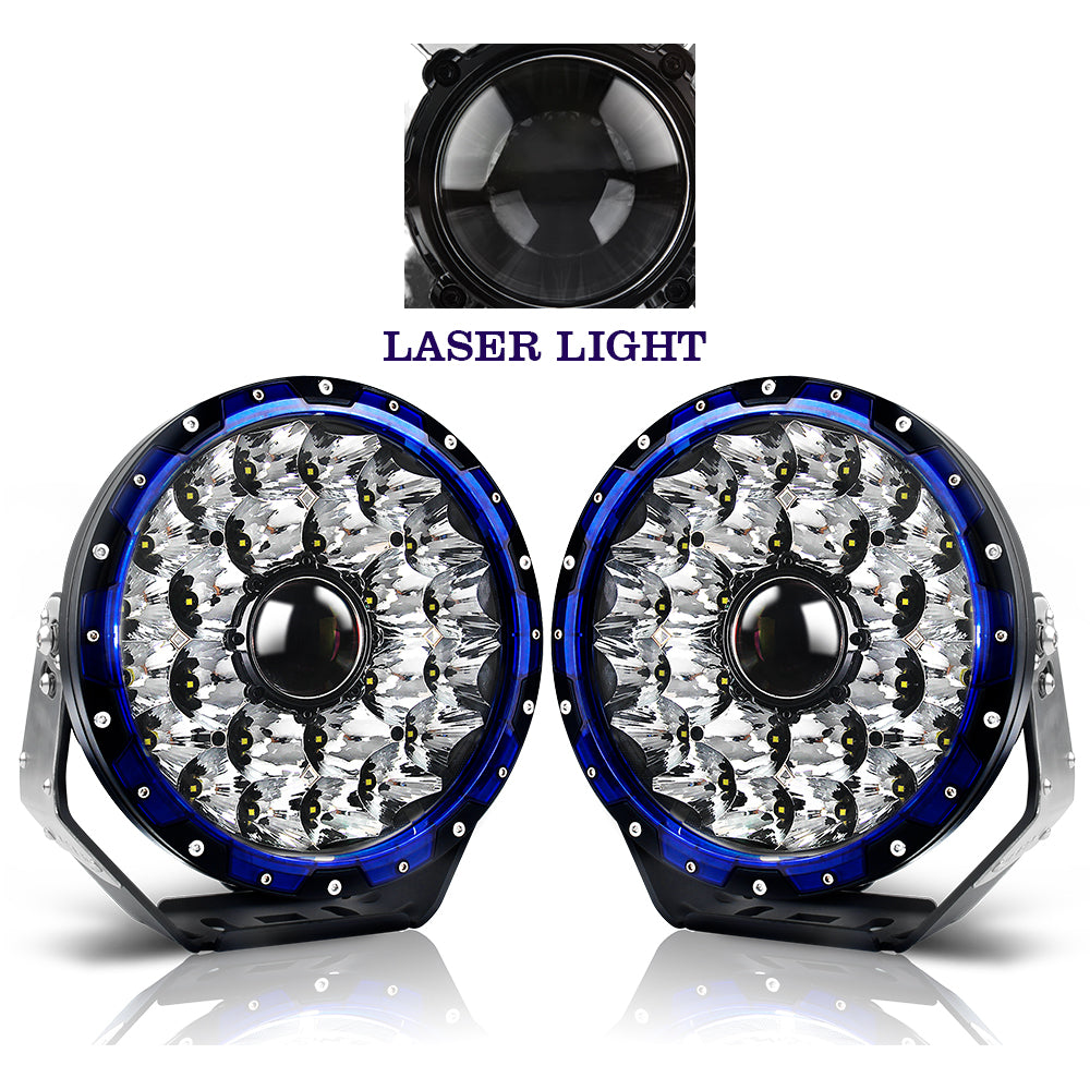 145 Watt Laser LED Driving Lights 9 Inch 16,600 Lumens 6500k IP68