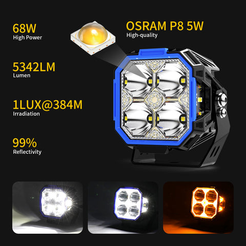 DRIVING LIGHTS-ANTI GLARE-SIDE SHOOTER-3"-35W
