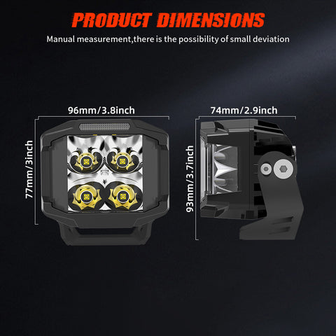 DRIVING LIGHTS-ANTI GLARE-SIDE SHOOTER-4"-40W