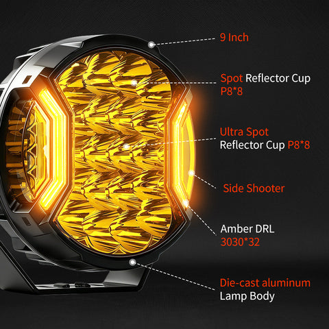 DRIVING LIGHTS-SIDE SHOOTER-9"-240W