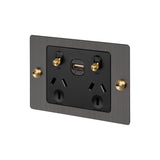 Power Point GPO+USB Bronze Brass