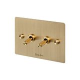 2G Double Toggle Switch - Brass