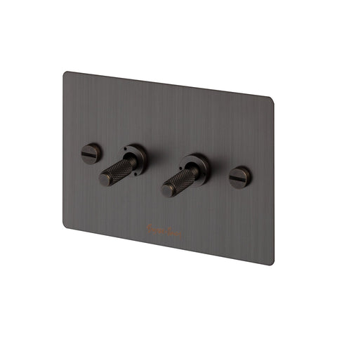 2G Double Toggle Switch - Black Steel