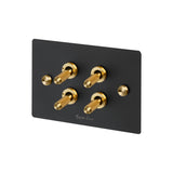 4G Quad Toggle Switch - Black Brass